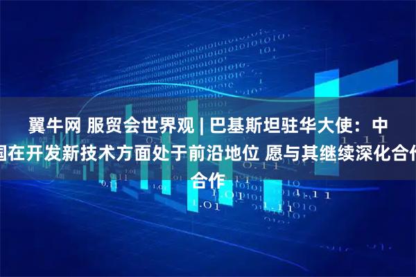 翼牛网 服贸会世界观 | 巴基斯坦驻华大使：中国在开发新技术方面处于前沿地位 愿与其继续深化合作