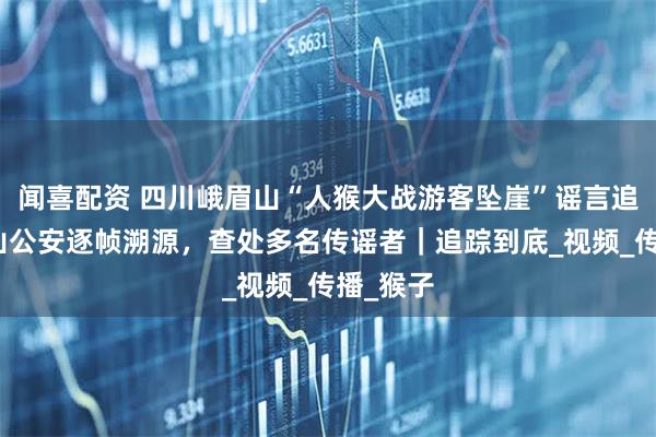 闻喜配资 四川峨眉山“人猴大战游客坠崖”谣言追踪:乐山公安逐帧溯源,查处多名传谣者|追踪到底_视频_传播_猴子